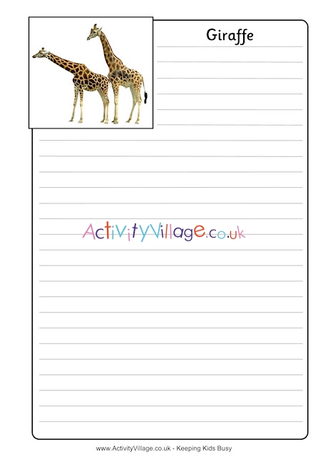 Giraffe Notebooking Page