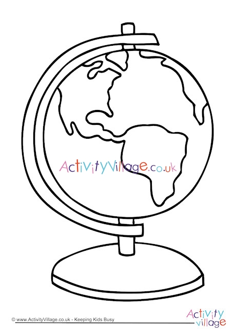 Globe Colouring Page
