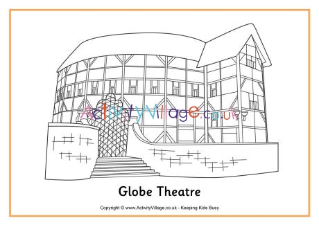 Globe theatre colouring page