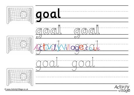 Goal Handwriting Worksheet