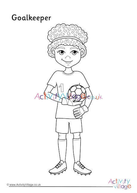 Goalkeeper colouring page 2