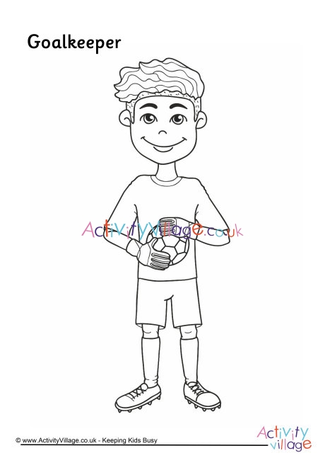 Goalkeeper colouring page