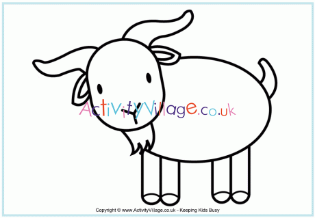 Goat colouring page