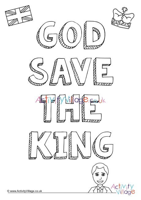 God Save the King colouring page