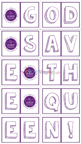 God Save The Queen colouring banner
