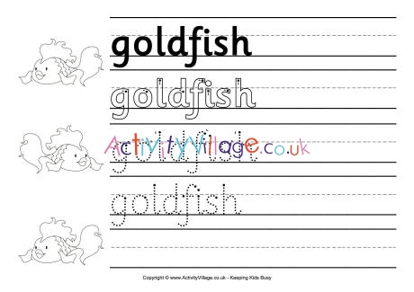 Goldfish handwriting worksheet