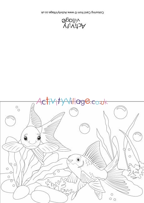 Goldfish Scene Colouring Card