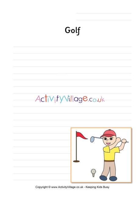 Golf writing page