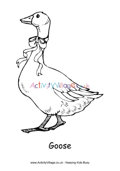 goose colouring page 