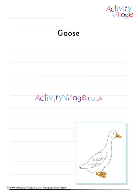 Goose Writing Page