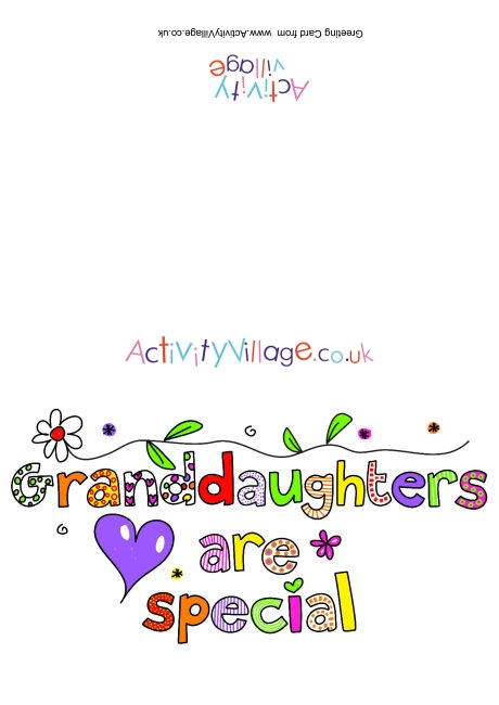 Granddaughters Are Special Card