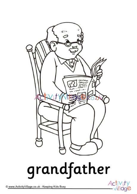 Grandfather colouring page