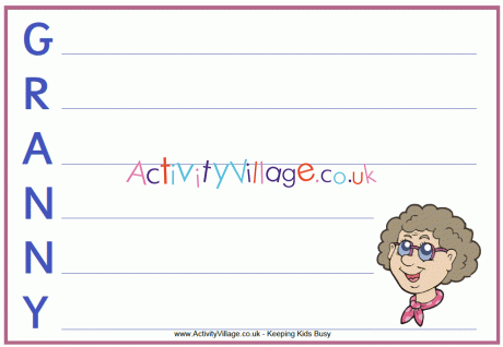 Granny acrostic poem printable