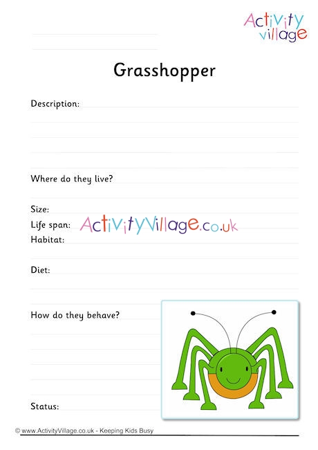 Grasshopper worksheet