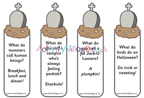 Gravestone Bookmarks - Jokes