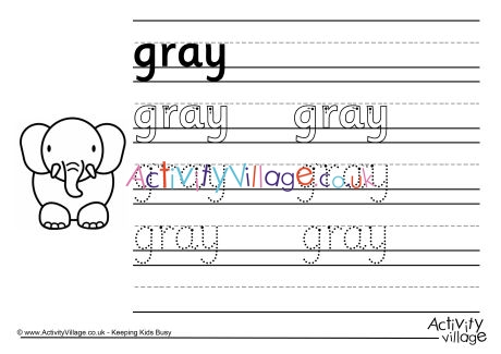 Gray Handwriting Worksheet