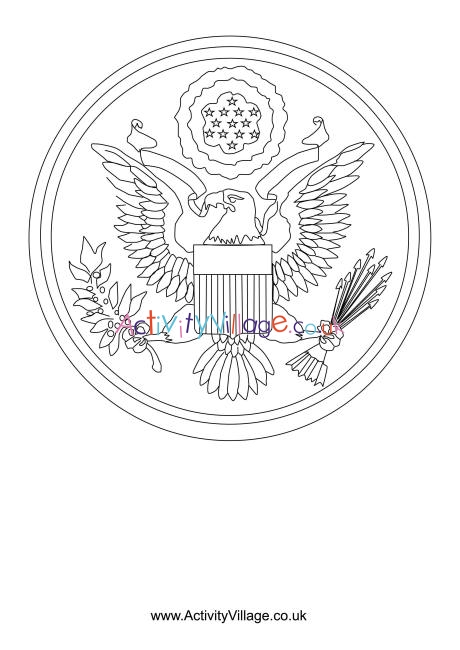 Great seal of the US colouring page