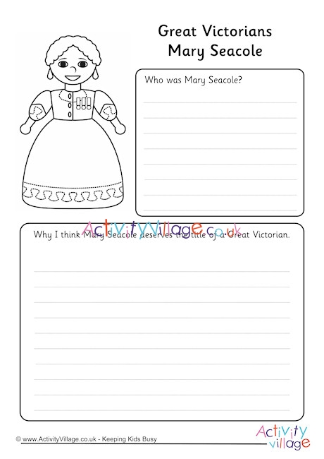 Great Victorians Mary Seacole Worksheet