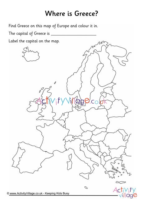 Greece Location Worksheet