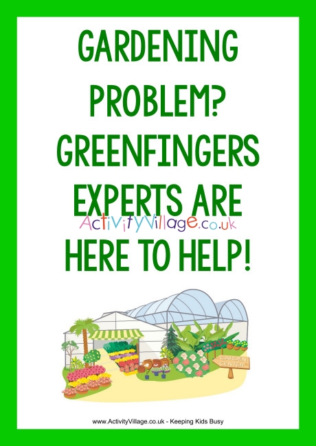 Greenfingers Garden Centre expert help poster