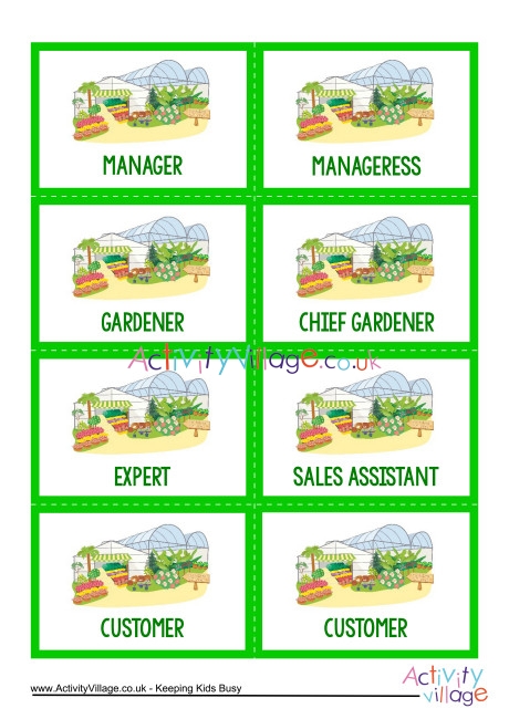 Greenfingers Garden Centre name badges