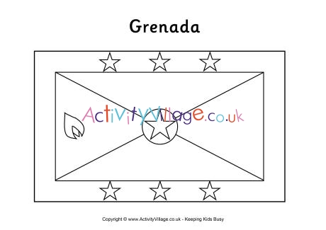 Grenada flag colouring page