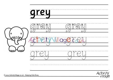 Grey Handwriting Worksheet