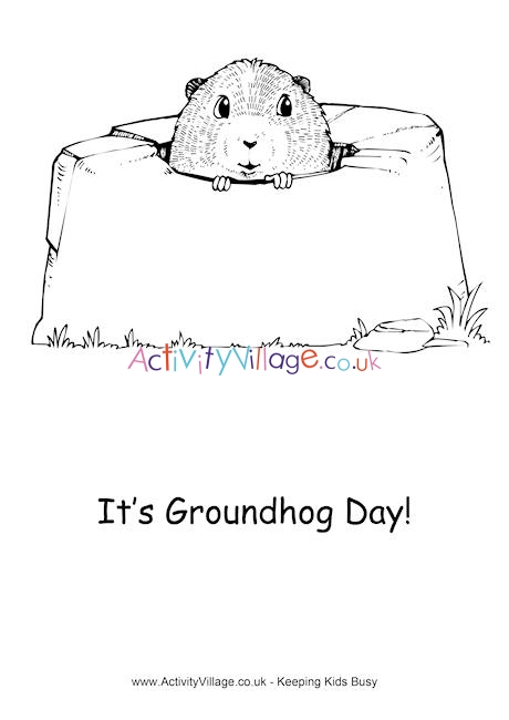 Groundhog Day colouring page