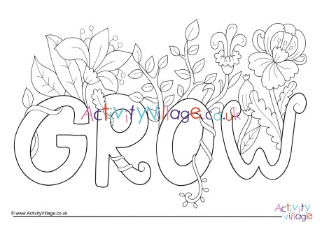Grow colouring page