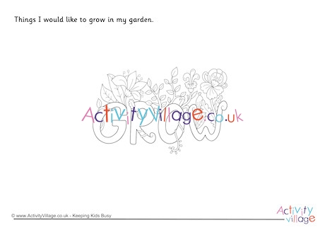 Grow in my garden worksheet