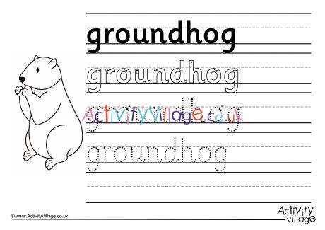Groundhog Handwriting Worksheet