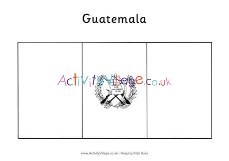 Guatemala Flag Colouring Page