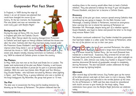 Gunpowder Plot fact sheet