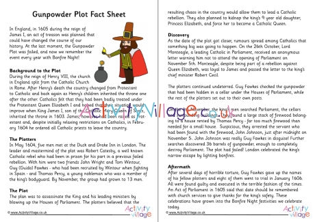 Gunpowder Plot fact sheet