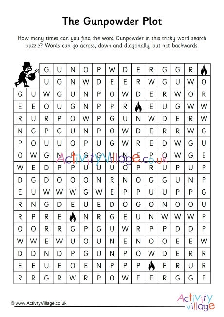 Gunpowder plot word search 2