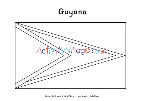 Guyana flag colouring page
