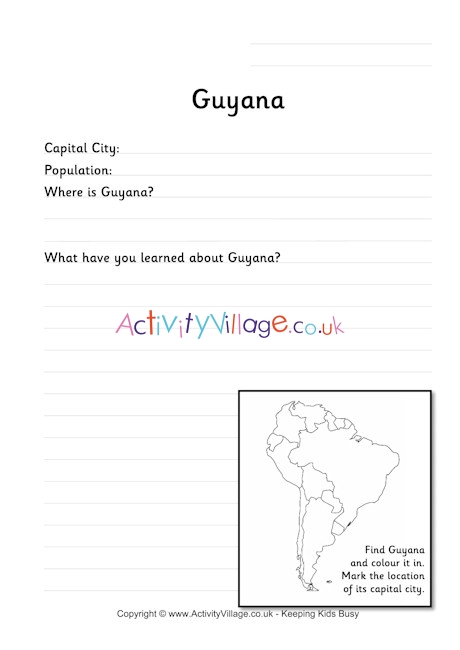 Guyana worksheet