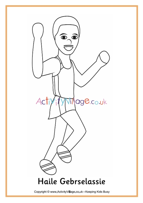 Haile Gebrselassie colouring page