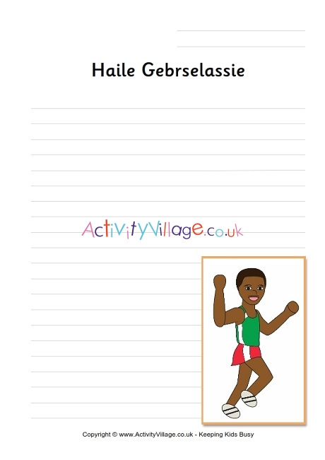 Haile Gebrselassie writing page
