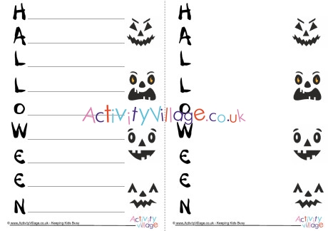 Halloween Acrostic Poem Printable 2