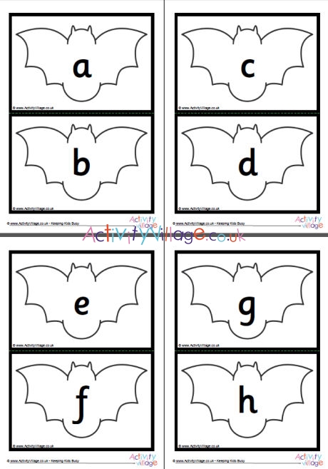 Halloween bat alphabet cards