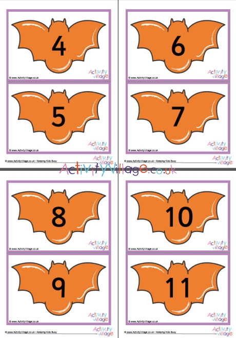 Halloween Bat Number Cards