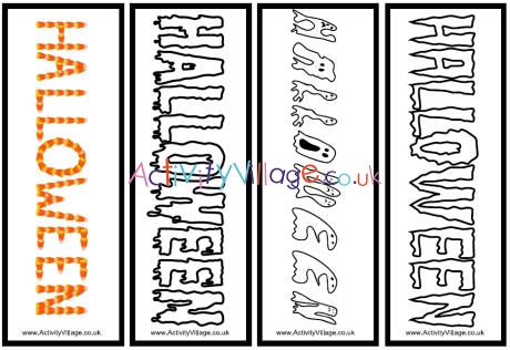 Halloween Bookmarks - Colouring