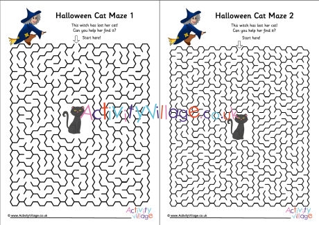 Halloween cat mazes pack of 3