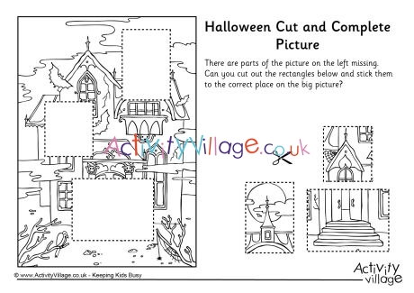 Halloween Cut and Complete the Picture