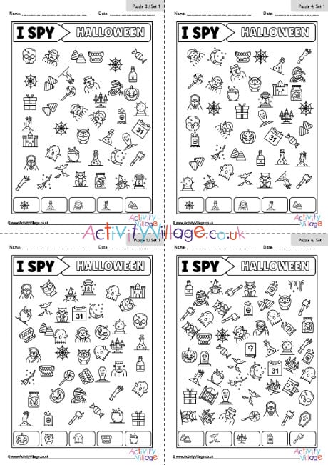 Halloween I Spy Counting Worksheets Up To 5