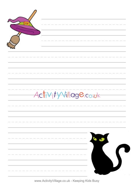 Halloween writing paper - black Cat