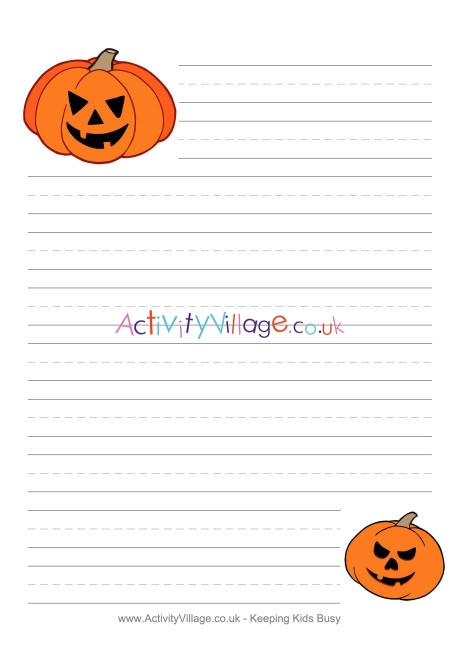 Halloween writing paper - pumpkins