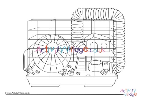 Hamster Cage Colouring Page