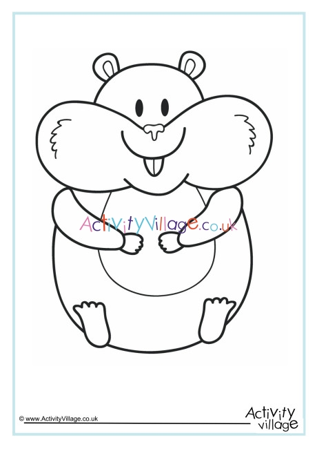 Hamster Colouring Page 3
